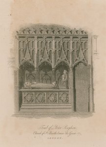 Grab von Prior Rayhere, Kirche St. Bartholomew the Great, Smithfield von English School