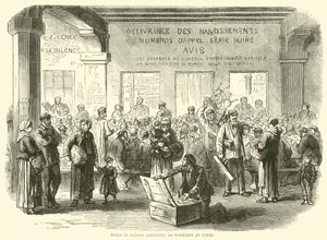 Werkzeuge an Arbeiter in Paris zurückgegeben, Dezember 1870 von English School