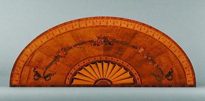 Oberseite eines Demi-Lune-Tisches, ca. 1775 (Intarsien aus Harewood und Satinwood) von English School