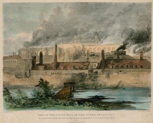 Tower von London Feuer, 1841 von English School