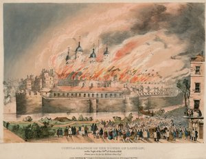 Tower von London Feuer, 1841 von English School