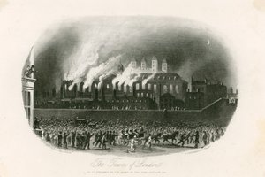 Brand des Tower of London, 1841 von English School