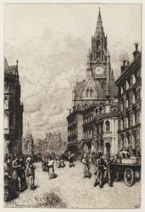 Rathaus, Manchester (Radierung) von English School