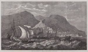 Stadt und Hafen von Syra im griechischen Archipel (Stich) von English School