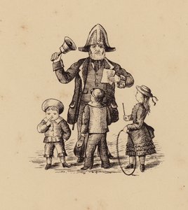 Stadtausrufer und Kinder