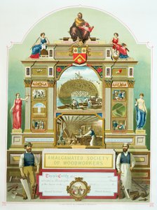 Handelszeichen der Amalgamated Society of Woodworkers, 1860 von English School