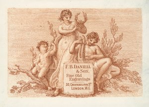 Handelskarte für F B Daniell & Son, feine alte Stiche, London von English School