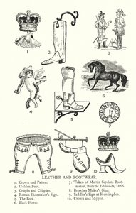 Handelsschilder: Leder und Schuhe von English School