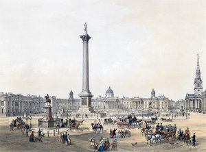 Trafalgar Square mit der National Gallery und der St. Martins Church von English School