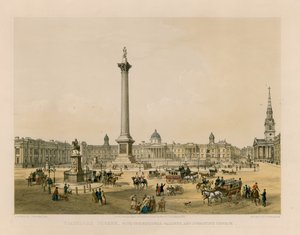 Trafalgar Square mit der National Gallery und der St. Martins Church von English School