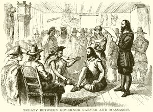 Vertrag zwischen Gouverneur Carver und Massasoit