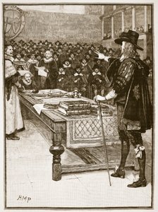 Prozess gegen Charles, Illustration aus Cassells Illustrierter Geschichte Englands von English School