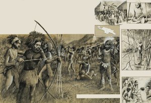 Stammesangehörige von Neuguinea von English School