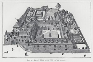 Trinity Hall um 1688, nach Loggan (Gravur) von English School