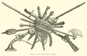 Trophäe albanischer Waffen von English School