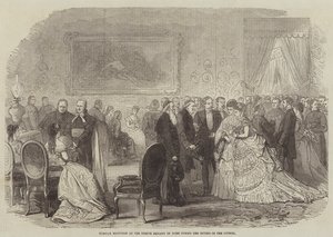 Dienstags-Empfang in der französischen Botschaft in Rom während der Sitzung des Rates (Gravur) von English School