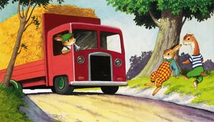 Tufty fährt Heuwagen