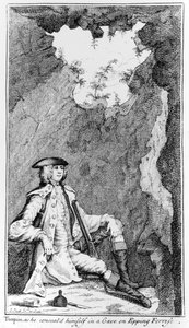 Turpin, wie er sich in einer Höhle im Epping Forest versteckte von English School