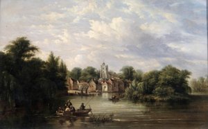 Twickenham Church, das Ufer und Eel Pie Island, Middlesex, nach 1713