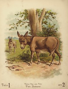 Zwei Esel (Chromolithografie)
