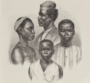 Typen von der Loango-Küste, aus Die Geschichte der Menschheit, Bd.III, von Prof. Friedrich Ratzel, 1898