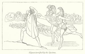 Odysseus erschreckt vor den Gespenstern von English School