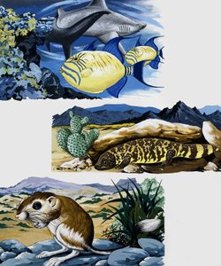 Unterwasserwesen und Maus von English School