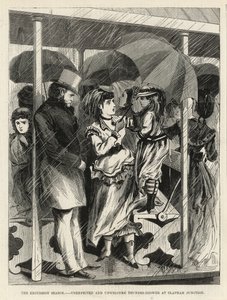Unerwarteter und unerwünschter Gewitterregen am Clapham Junction von English School
