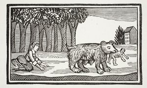 Valentin und Orson, Illustration aus Chap-books of the Eighteenth Century von John Ashton, veröffentlicht 1882 von English School