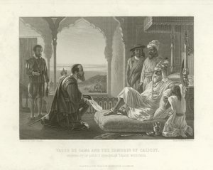 Vasco da Gama und der Zamorin von Calicut, 1498 von English School