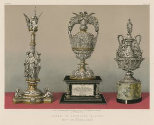 Vasen aus oxidiertem Silber von Messrs Hunt und Roskell, London von English School