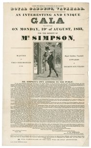 Vauxhall Gardens, Benefizveranstaltung für Mr. Simpson, 19. August 1833 von English School