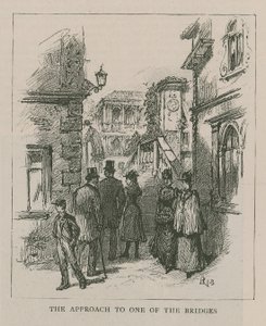 Venedig in London: Skizzen in Olympia - Der Zugang zu einer der Brücken von English School