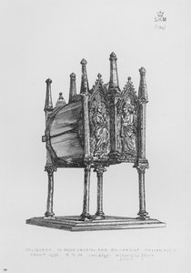 Victoria und Albert Museum: Reliquiar, aus Bergkristall und Silber vergoldet, Italienisch, um 1350