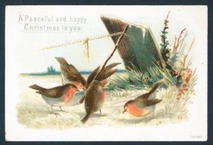 Viktorianische Weihnachtskarte - Ein friedliches und glückliches Weihnachten für dich von English School