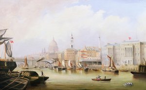 Blick auf die Themse mit Blackfriars und der St. Pauls Kathedrale im Hintergrund