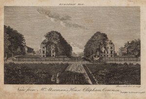 Blick vom Haus von Mr. Ackerman, Clapham Common, Surrey von English School