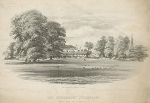Blick von den Grundstücken des Shrubbery von English School