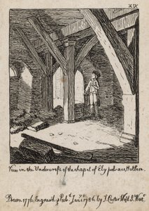 Ansicht in der Krypta der Kapelle des Ely Palace, Holborn von English School