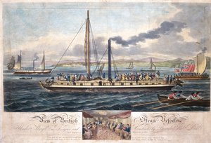 Ansicht britischer Dampfschiffe, veröffentlicht von R. Ackermann, 1820-51 von English School