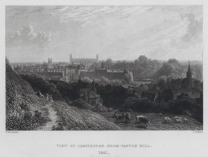 Ansicht von Cambridge, vom Castle Hill (Gravur) von English School