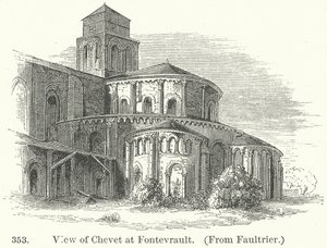 Ansicht des Chors in Fontevrault (Gravur)