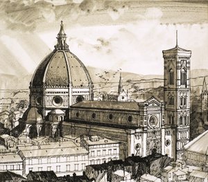 Blick auf Florenz von English School