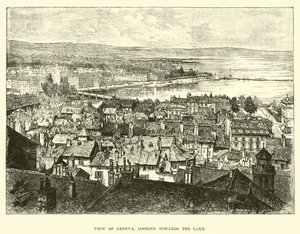 Ansicht von Genf, Blick auf den See von English School