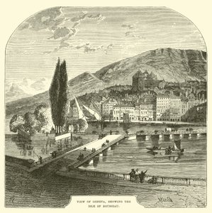 Ansicht von Genf, die Rousseau-Insel zeigend von English School