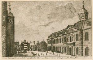 Ansicht des Grand Storehouse im Tower of London mit Waffen für 100.000 Männer von English School