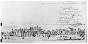 Ansicht des Hampton Court Palace von English School