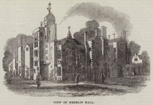 Ansicht von Hendlip Hall (Stich) von English School