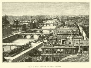Ansicht von Paris, die sieben Brücken zeigend von English School