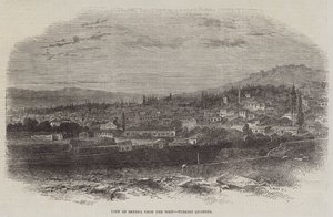 Ansicht von Smyrna vom Westen, türkisches Viertel (Stich) von English School